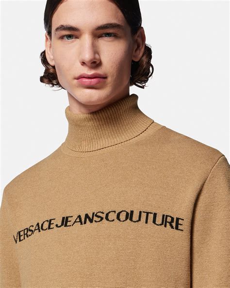 versace turtleneck sweater|Versace logo sweater.